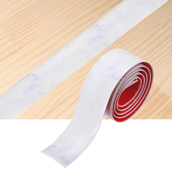 Floor Transition Strip,3.28ft x 1.57"(LxW) Self Adhesive Vinyl Flooring Edging Trim PVC Flooring Flat Divider Strip Cover Strips for Joining Floor Gaps, Gray Vein White