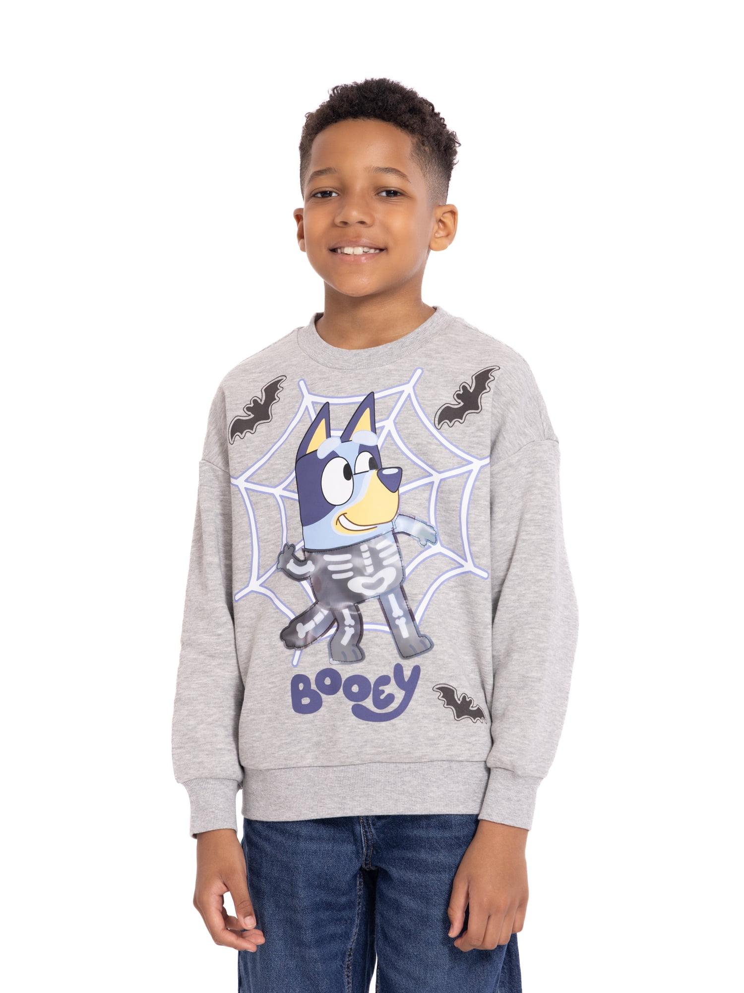 Bluey Boys Long Sleeve Halloween Graphic Crewneck Sweatshirt, Sizes 4-12