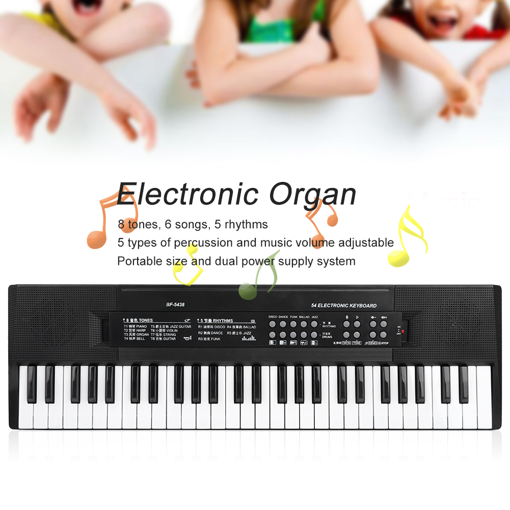 NestledNature 54‑Key Piano Keyboard,Electronic Organ Microphone And Recording Function 54‑Key Piano Keyboard BF‑5438,54‑Key Keyboard