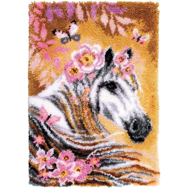 HLONK Latch Hook Rug Kits Halloween Wizard | Home Carpet Rug Making Canvas Kits 50×38cm/20*15in