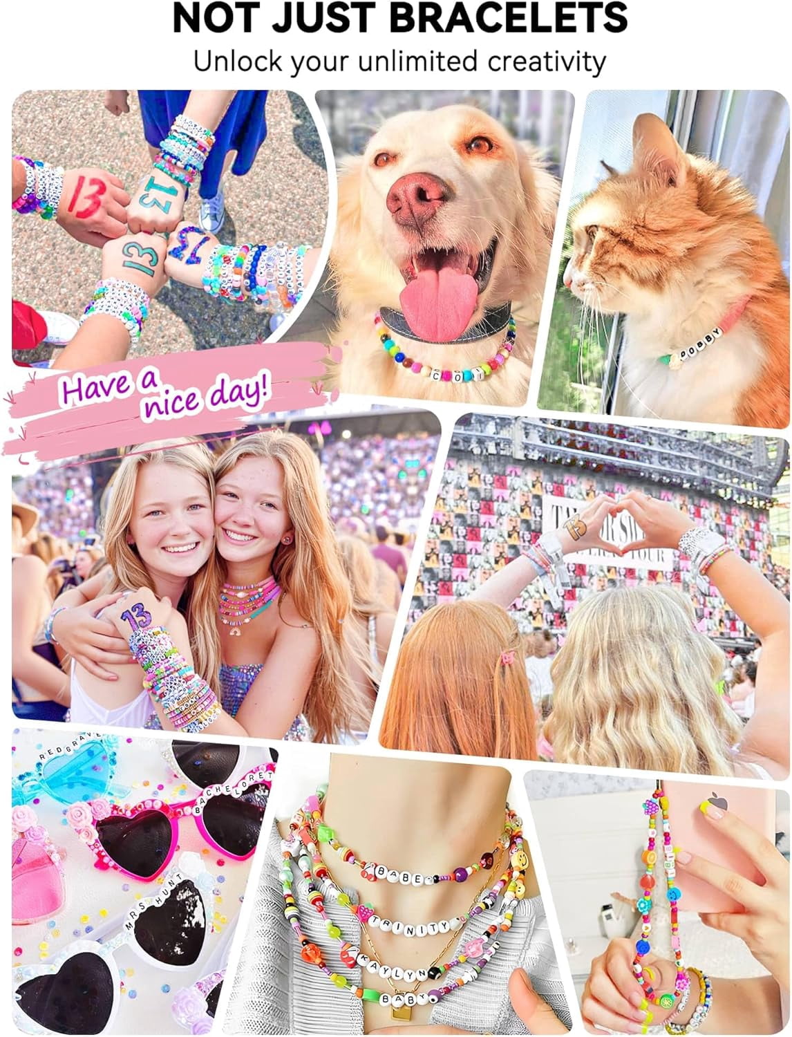1400 PCS Letter Beads for Jewelry Making Kit, 28 Styles Alphabet Beads for Friendship Bracelets Assorted Preppy Beads with Storage Case