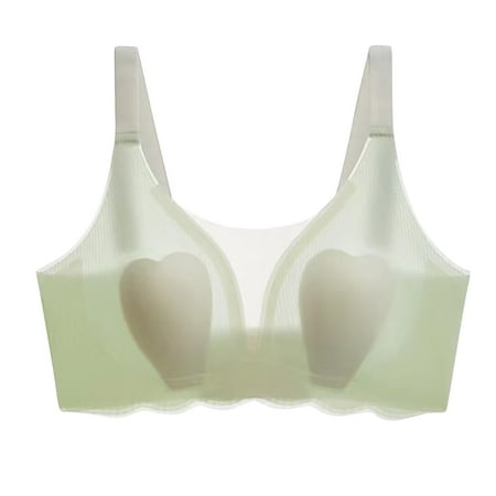 Mrat Training Bra Women Clearance Nursing Bras Bralette Bra Style M-276 Tall Size Padded Bralette Female V-Neck Hook and Eye Bra Closure Lace Bralette Green M