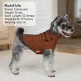 thumbnail image 4 of KYEESE Dog Sweater, Brown Turtleneck Sweater with Gingham Patchwork, Dog Sweater for Small Dogs, M, 4 of 9