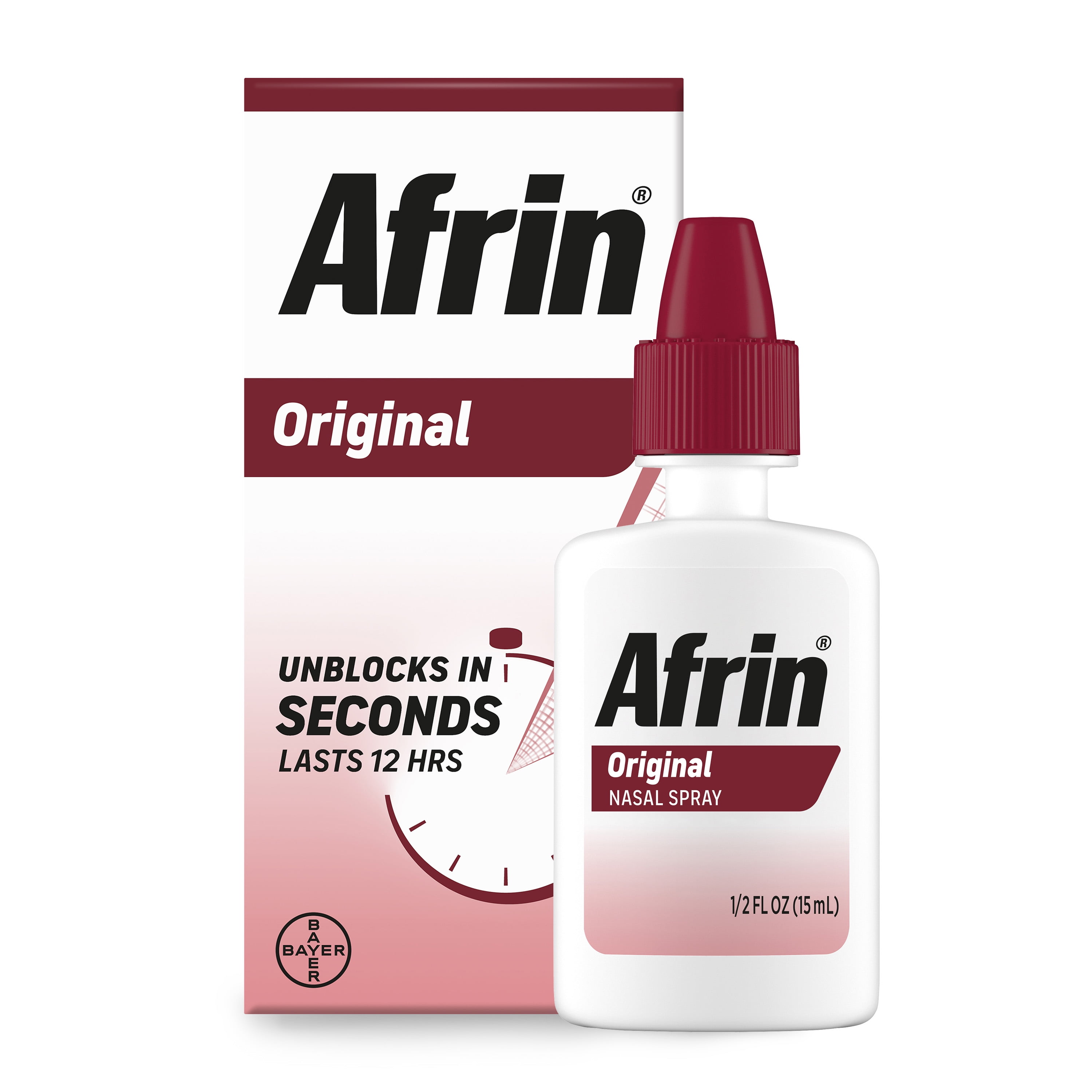 (3 pack) Afrin Original Nasal Spray, 12 Hour Congestion Relief 15 mL