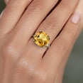 thumbnail image 4 of Gem Stone King 925 Silver and 10K Yellow Gold Yellow Citrine Solitaire Engagement Ring for Women | 6.50 Cttw | Cushion 12MM | Gemstone November Birthstone | Size 7, 4 of 6