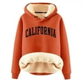 thumbnail image 2 of California Hoodie 2025 Fall Winter Lined Hoodies Streetwear Hooded Sweatshirt Hoodie Women Pullover, 2 of 5