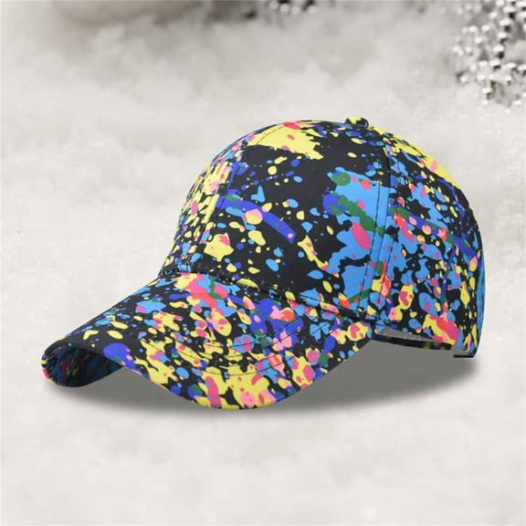 Baqcunre Clearance! Baseball Cap, Tie Dyed Fabric Color Duck Hat Trend Personality Outdoor Print Breathable Mesh Hat, Womens Baseball Caps, Sun Hats for Women
