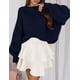 thumbnail image 3 of Suéter PRETTYGARDEN Azul Marino de Punto Grueso Oversized Talla L, 3 of 8