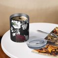 thumbnail image 3 of 12oz Coffee Tumblers Pioneer Flower Floral Print Pattern Stainless Steel Vacuum Insulated Travel Tumbler Coffee Cups Mug with Lid and Straw with Cleaning Brush for Cold & Hot Drinks, 3 of 5