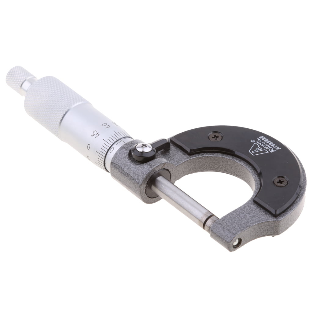 Precision Depth Micrometer 0-25mm 0.01mm Flat Probe Rod Machinist Gauge 