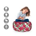 thumbnail image 2 of Roses Storage Toy Bag Chair, Floral and Geometric Modern Pattern with Pink Tones Flowers on Nested Squares, Stuffed Animal Organizer Washable Bag, Small Size, Multicolor, by Ambesonne, 2 of 3