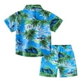 thumbnail image 4 of Kids Toddler Boys Shorts Set Casual Girls Short Sleeve Casual Tops Hawaii Beach Holiday Floral Shirts T Shirt Shorts Two Piece Clothes Set Summer Outfits,Size 2 Years 3 Years, 4 of 5