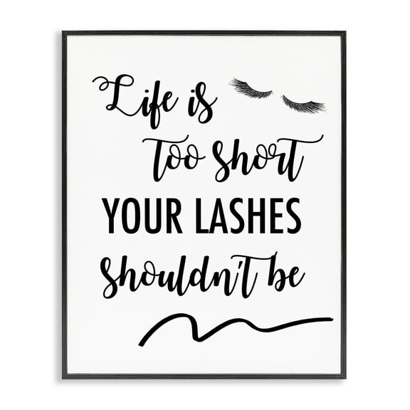 Stupell Industries Fun Lashes Phrase Beauty & Fashion Painting Black Framed Art Print Wall Art, 11 x 14