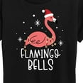 thumbnail image 3 of Instant Message - Flamingo Bells Christmas - Women's Short Sleeve Graphic T-Shirt, 3 of 6