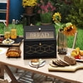 thumbnail image 6 of MROJISC 15" Double Wooden Layer Bread Box ,Corner Bread Box for Kitchen ,Large Storage Box, Black, 6 of 7