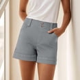 thumbnail image 6 of CHWGFWL Women Stretch Twill Shorts Summer Stretchy Jean Shorts Casual Chino Shorts High Waist Denim Shorts Shorts(Gray,Xxl), 6 of 8
