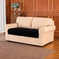 thumbnail image 4 of Subrtex Cushion Covers Separate Seat Stretch Textured Grid (2PCS, Black), 4 of 7