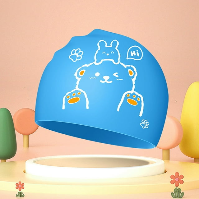 Kids Hats & Caps Children's Cute Cartoon Silicone Ear Swimming Cap Soft Durable for Outdoor Activities