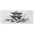 thumbnail image 1 of Vintage China Kitchen Mat, Hand Drawn Black and White Sketching of a Chinese Pavilion with Landscape, Plush Decorative Kitchen Mat with Non Slip Backing, 47" X 19", Black White, by Ambesonne, 1 of 1