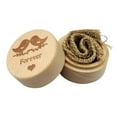 thumbnail image 3 of Cute Wooden - Small Premium Round Ear Jewelry Storage Organizer Gift Box with Forever Pattern for Proposal, Engagement, Wedding, 3 of 7