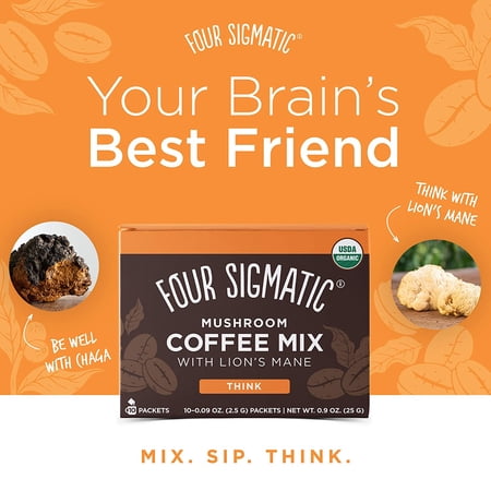 Four SigmaticInstant Mushroom Coffee with Lion s Mane Chaga For Concentration  10 Packets