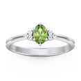 thumbnail image 2 of Birthstone Oval Ring with Shoulder Accents - Peridot (August), 2 of 5