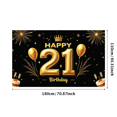 thumbnail image 3 of LUUFILx Glamorous 21st Birthday Banner with Crown Cake Background Decor Party Supplies for Birthday Celebrations Photography Props and Backdrop Decors, 3 of 8