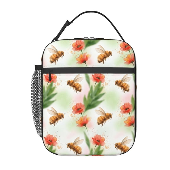 Bee Lunch Box Insulated Lunch Bag For Man Women Reusable Leakproof Cooler Portable Tote Lunchbox For Work Office Travel Picnic