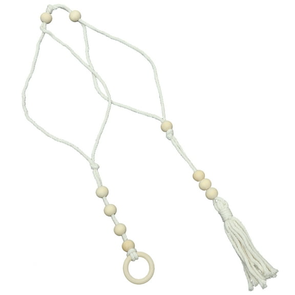 HAMPPLIES Macrame Hat Rack Macrame Hat Hanger Beige Cotton Rope 1Set