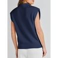 thumbnail image 4 of Michellecmm Women Knit Vest, Sleeveless Mock Neck Solid Color Loose Tank Top Fall Sweater for Casual Daily, 4 of 9