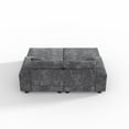 thumbnail image 5 of Convertible Combination Sofa, Corduroy Fabric, Fluffy Modern Sleeper Sofa Chair, Oversized Combination Living Room Double Lounge Chair (Grey), 5 of 11