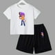 thumbnail image 2 of Conjunto de 2 piezas de camiseta y pantalones cortos divertidos para niños y adolescentes, de algodón, para verano, juego de lucha, Anime, Cosplay, ropa deportiva informal para niño y niña, conjunto p, 2 of 5