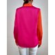thumbnail image 2 of Blusa casual de satén con cuello de manga larga y botones para mujer Naranja y Rosa XS Naranja y Rosa XS Xishao ropa, 2 of 2