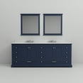 thumbnail image 5 of Dukes 84 in W Navy Blue Double Vanity, Carrara Marble Top, Faucet Set, and 34 in Mirrors, 5 of 10