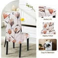thumbnail image 5 of Dining Room Chair Covers Set of 6, Stretch Printed Parsons Chair Slipcovers Spandex Removable Washable Kitchen Chair Protector Cover for Dining Room, Hotel, Ceremony (Tulip Pattern), 5 of 6