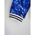 thumbnail image 7 of TSSOE Kids Girls Sparkly Sequin Baseball Jacket Coat Long Sleeve Zip Up Outerwear Dancing Party Royal Blue 10, 7 of 7