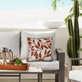 thumbnail image 2 of Ruby Red Outdoor Printed Leaves Pillow 18 x 18 in Red Ivory, 2 of 5