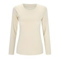 thumbnail image 1 of Haut Thermique Sans Coutures pour Femme - Manches Longues, Protection Taille/ventre, Polyester, Automne/hiver, M-TTTTG, 1 of 7