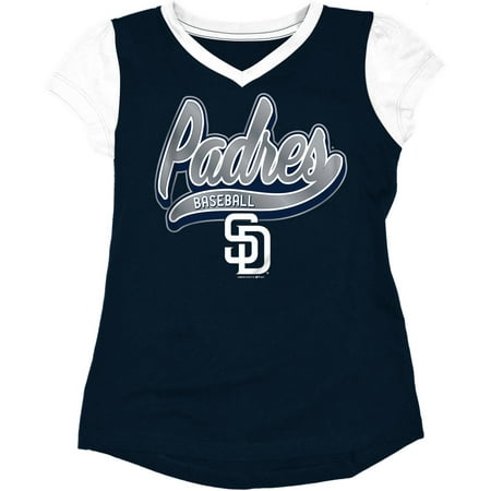 MLB San Diego Padres Girls Short Sleeve Team Color Graphic