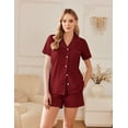 thumbnail image 2 of Ekouaer Womens Pajamas Set Button Down Pjs Lounge Sets Short Sleeve Sleepwear Soft Loungewear Nigthwear, 2 of 6