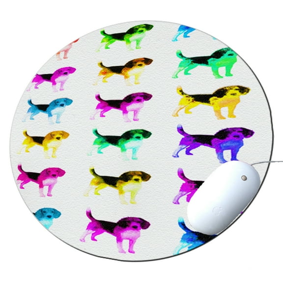KuzmarK Round Mousepad / Hot Pad / Trivet - Beagle Dog