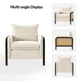 thumbnail image 5 of Tina's Home Woven Rattan Accent Chair with Solid Wood Frame, Modern Coastal Armchair with Cushioned Seat, Upholstered Lounge Chair for Living Room, Bedroom, Reading Nook, Natural, 5 of 7