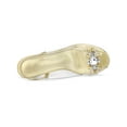 thumbnail image 4 of BLISSFUL STEP Women's Shoes Clear Slingback Rhinestone Peep Toe Block Heel Sandals Gold 8.5, 4 of 7