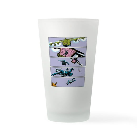 CafePress - G.I. Joe Snake Eyes Parachuting - Pint Glass, Drinking Glass, 16 oz. CafePress