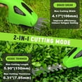 thumbnail image 3 of RELOIVE Hedge Trimmer Cordless,2-in-1 Cordless Grass Shears,7.2V Electric Shrub Trimmer with 2.0 Ah Battery,Green, 3 of 11