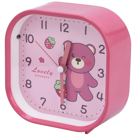 Unique Bargains Square Alarm Clock with Animal Patterns Pink 4.1L x 1.9W x 4.3H