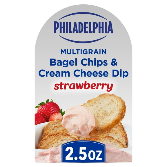 Philadelphia Multigrain Bagel Chips & Strawberry Cream Cheese Dip, 2.5 oz Tray