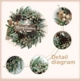 thumbnail image 2 of Idyllic 24 Inch Christmas Wreath with Pine Needles, Berries, Pine Cones, Ribbons - Artificial Xmas Decoration for Indoor/Outdoor Use, 2 of 7