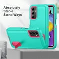 thumbnail image 3 of Stand Case for Samsung Galaxy A16 5G/4G with Metal Kickstand Hard PC & TPU Back Shockproof [Military Grade Protection] Heavy Duty Rugged Hybird Protective Cover for Samsung Galaxy A16 5G/4G, Mint+Rose, 3 of 9