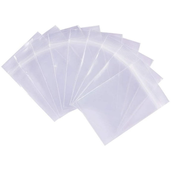 200 Pack 3 Mil Clear Resealable Heavy Duty Plastic Reclosable Zipper Bags Outter Dimension